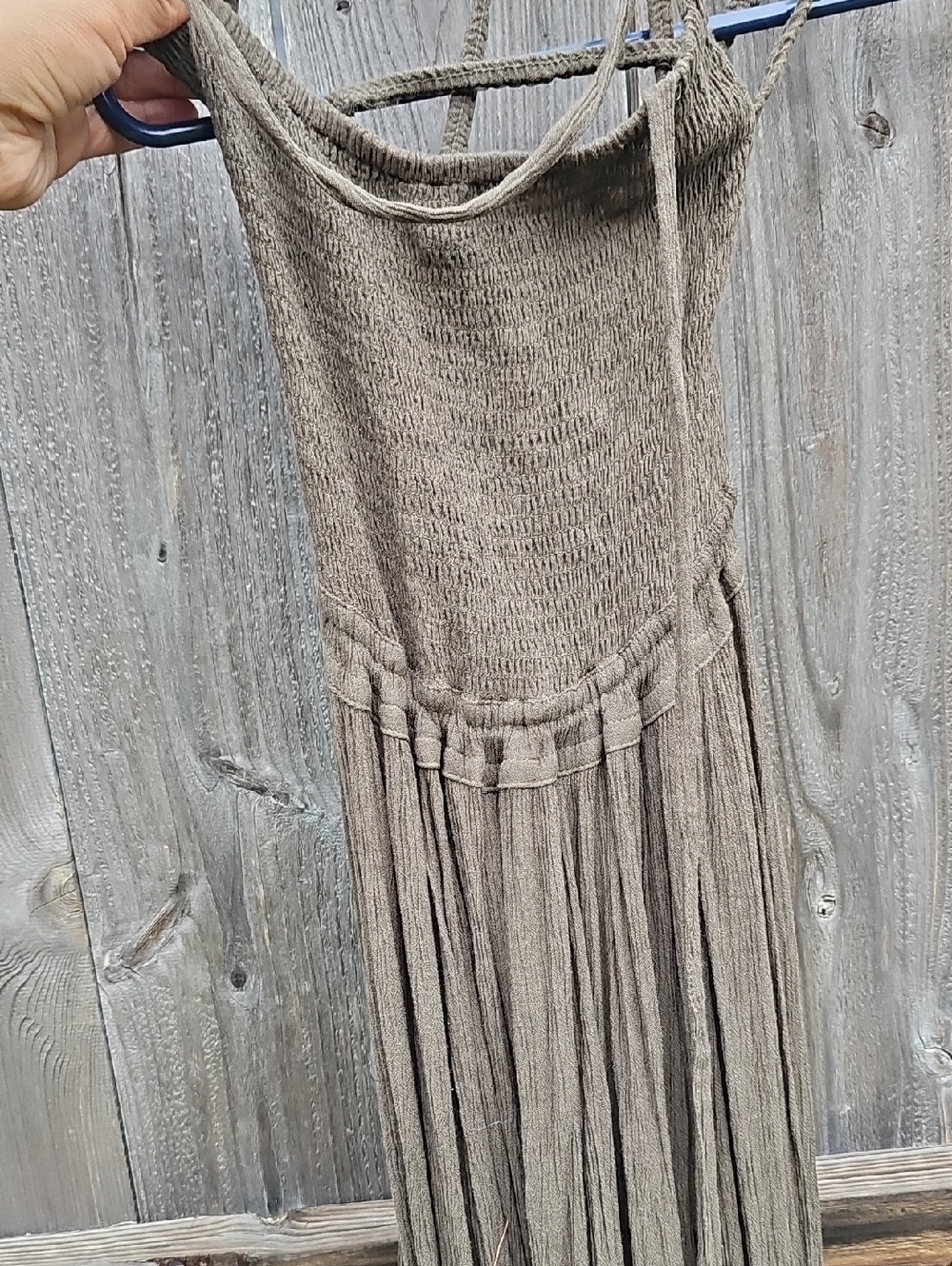 Free People Extrstropical Dress In Boho Knit Maxi Dress in Olive Taupe